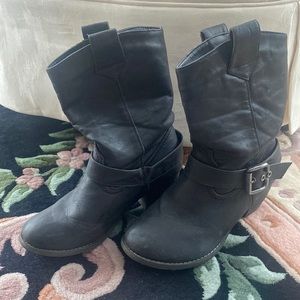 Black Boots with the 2 inch heel and a buckle